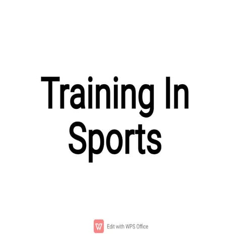 Training In Sports. Class 12 Physical education