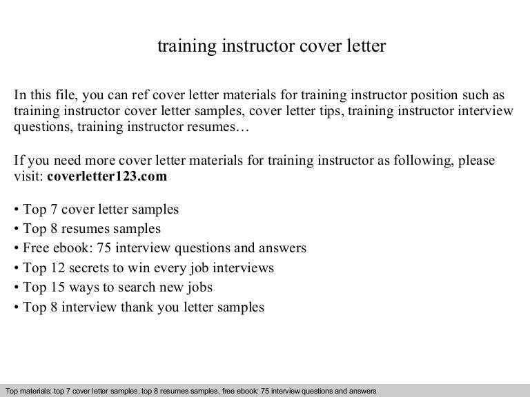 instructor cover letter samples