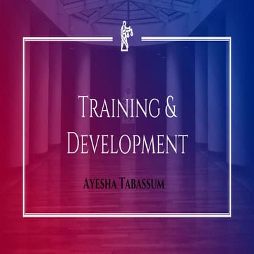 Training & learning organizaton  hrm