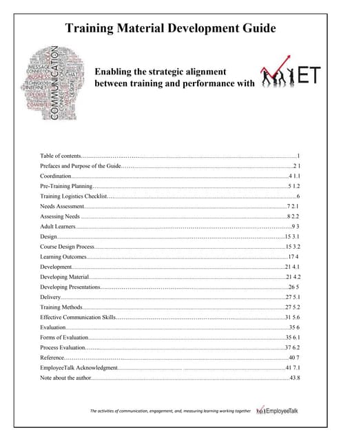 Training material development guide