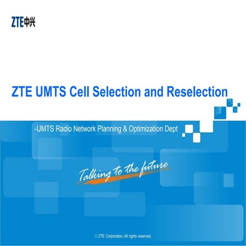 Training material umts cell selection and reselection