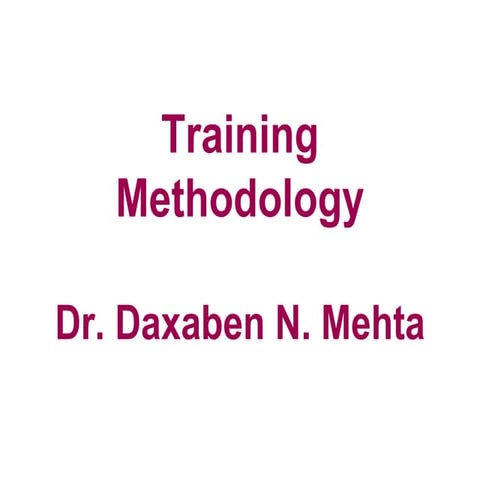 Training methodology