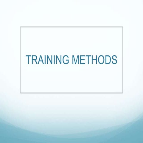 Training methods