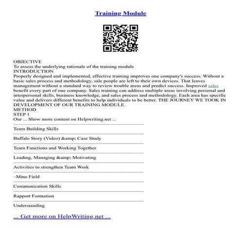 Training Module | PDF | Programming Languages | Computing