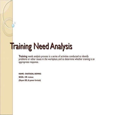 Training need analysis 