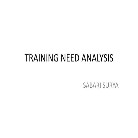 Training need analysis