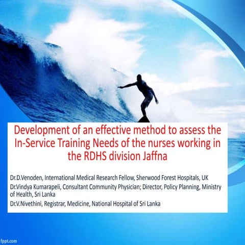 Training need assessment of sri lankan nurses: New innovative method