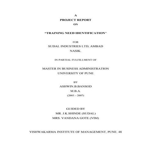 Training need identification