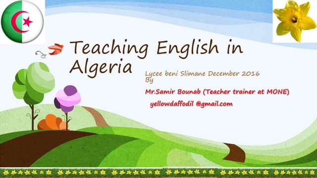 Training novice teachers beni slimane 2016