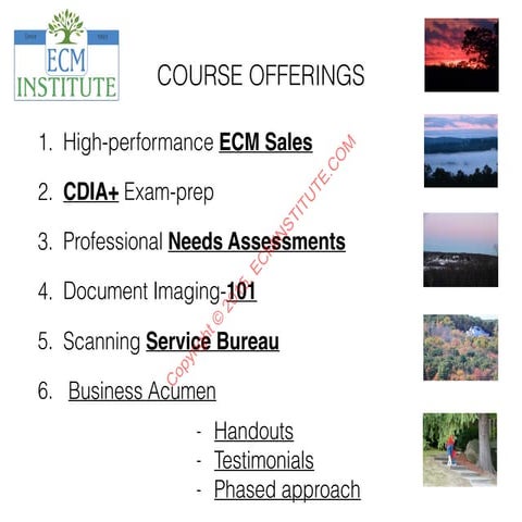 Training offerings sample