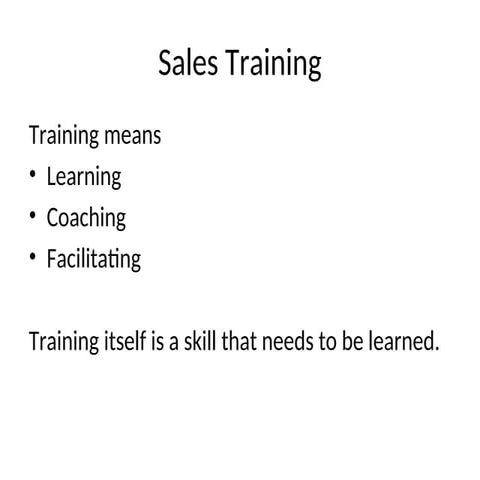 Training of sales force for master of business administration .ppt