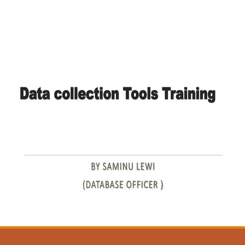 Training  on data collection 
