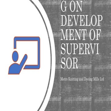 Training on development of supervisor
