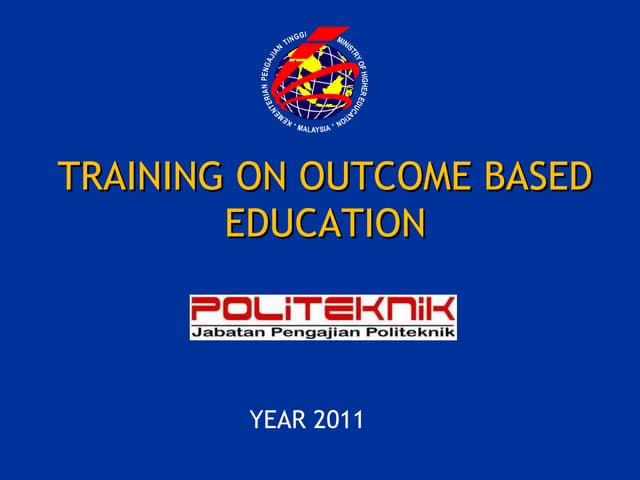 Training on outcome based education