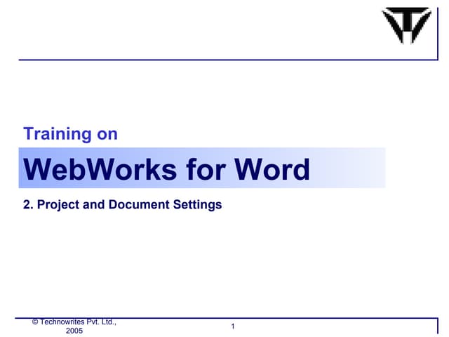 Training on webwroks1