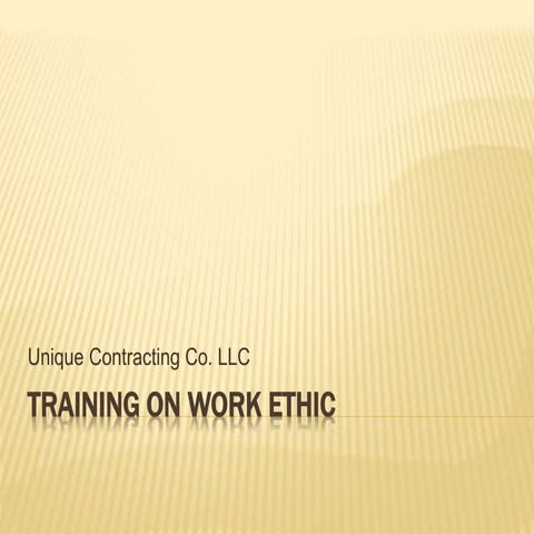 Training on Work Ethic