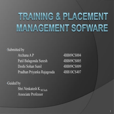 Training & placement management sofware