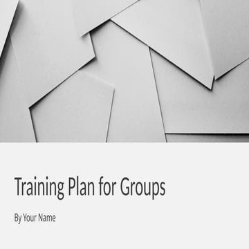 Training Plan for Groups, How to plan for group training