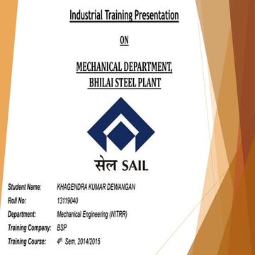 Training presentation-BHILAI STEEL PLANT