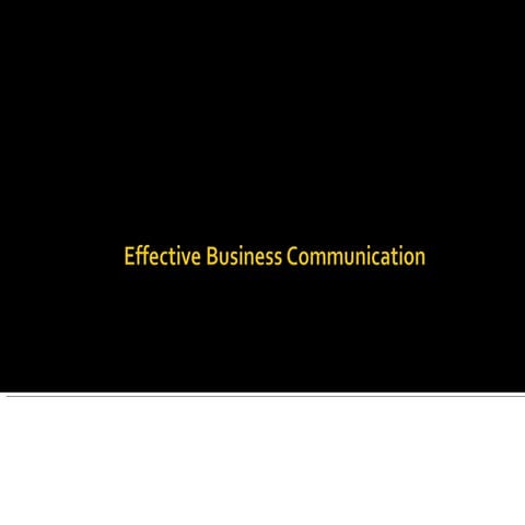 Training presentation on business communication