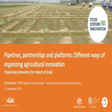 Pipelines, partnerships and platforms