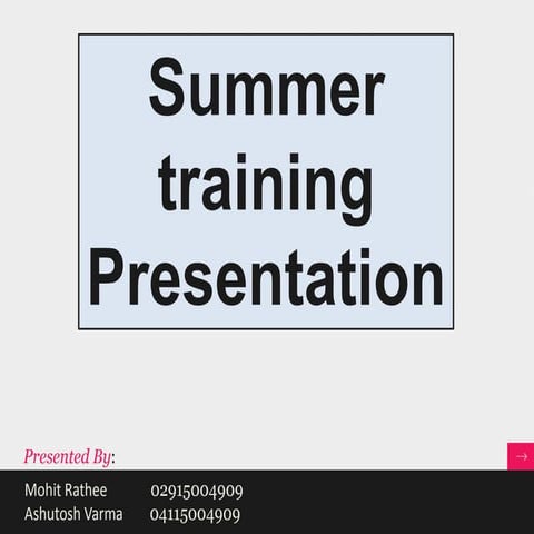 Training presentation