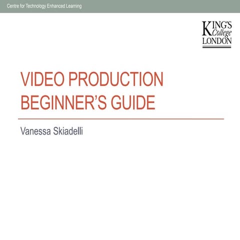 Video Production Beginner's Guide
