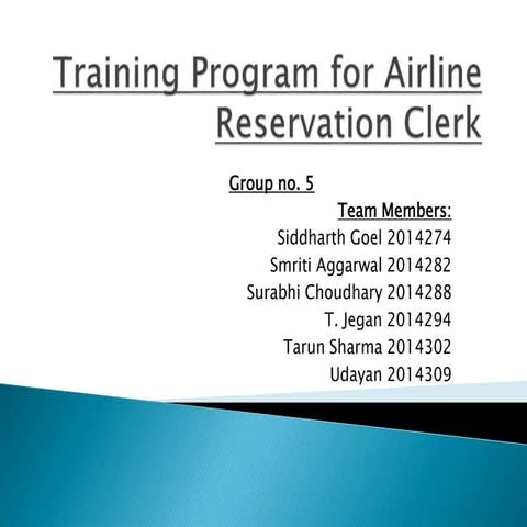 Training program for airline reservation clerk