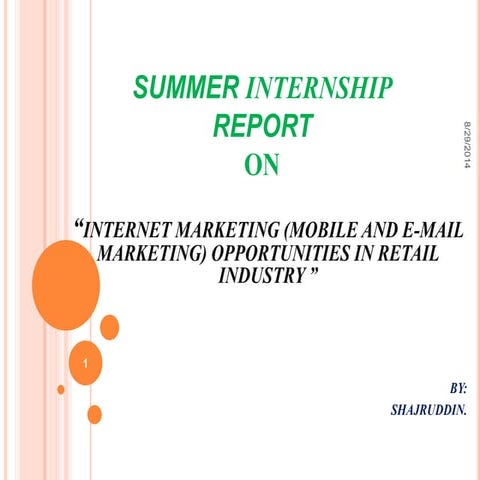 Internet Marketing(Mobile and e-mail Marketing) Opportunities in Retail Industry