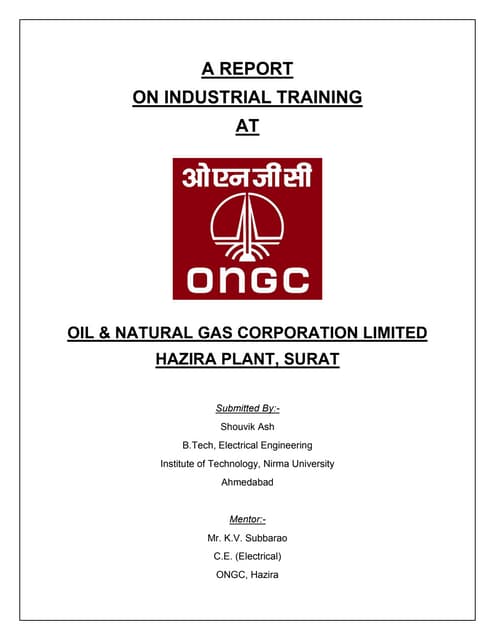 Industrial Training report at ONGC