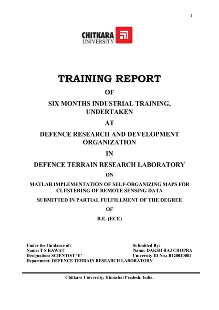 MATLAB IMPLEMENTATION OF SELF-ORGANIZING MAPS FOR CLUSTERING OF REMOTE SENSIN...