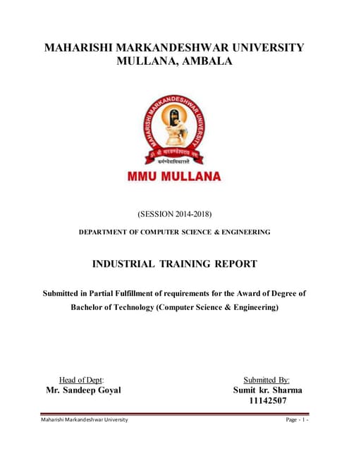 Core Java Training report