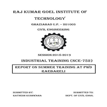 REPORT ON SUMMER TRAINING AT PWD(FLEXIBLE PAVEMENTS CONSTRUCTION)