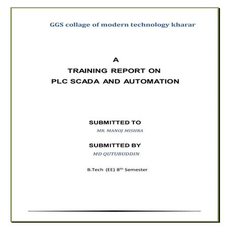 training report. automation,plc , scada 
