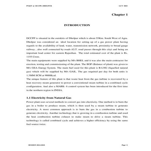 Training Report DCCPP, Dholpur 