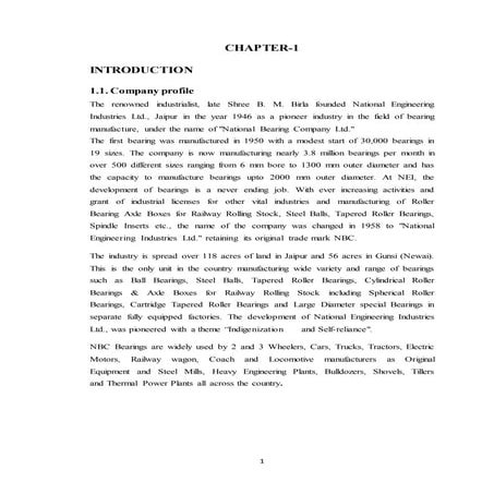 Training report nbc bearing | DOCX