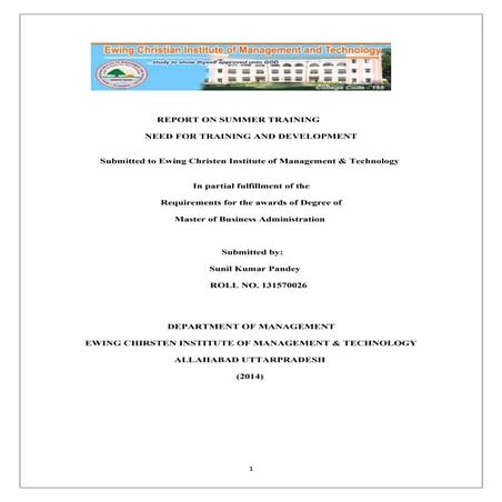 Training report on Training & Development at VSIPL