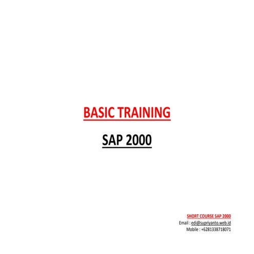 Training Sap2000 Indonesia 