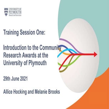 Project UniverCity - Community Research Awards - ToT session I