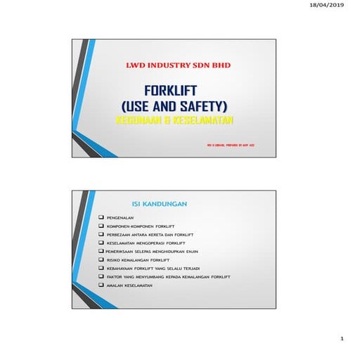 Forklift (Use and Safety) Kegunaan & Keselamatanan