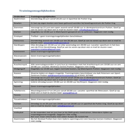 Trainingsmogelijkheden V4