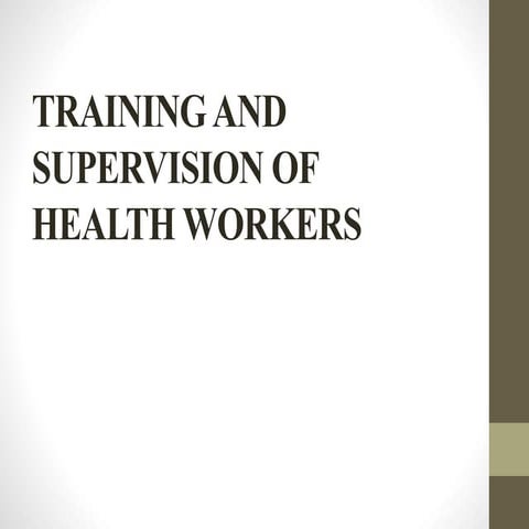 Trainingsupervisionofhealthworkers