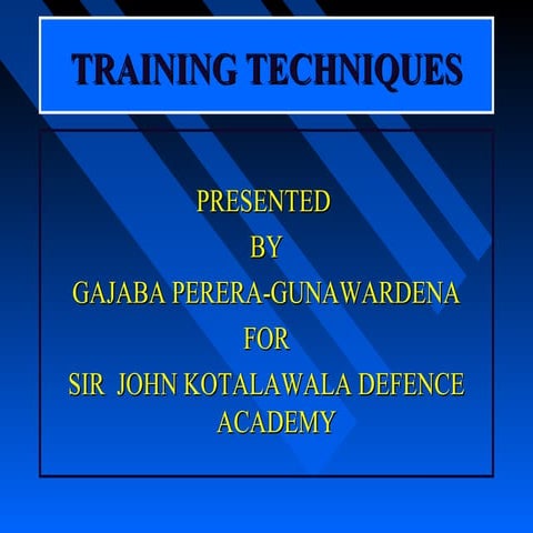 Training techniques kda-gajaba gunawardena