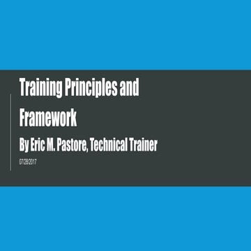 Technical Training Principles and Framework