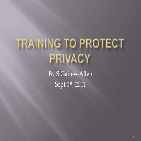 Training to protect privacy