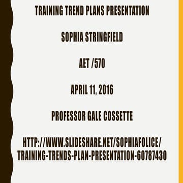 Training trends plan presentation