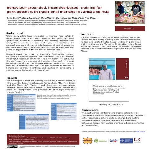 Behaviour-grounded, incentive-based training for pork butchers in traditional markets in Africa and Asia