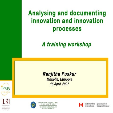 Analysing and documenting innovation and innovation processes | PPT