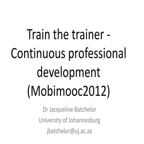 Train the trainer