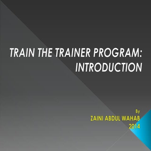 Train the trainer program introductory slides